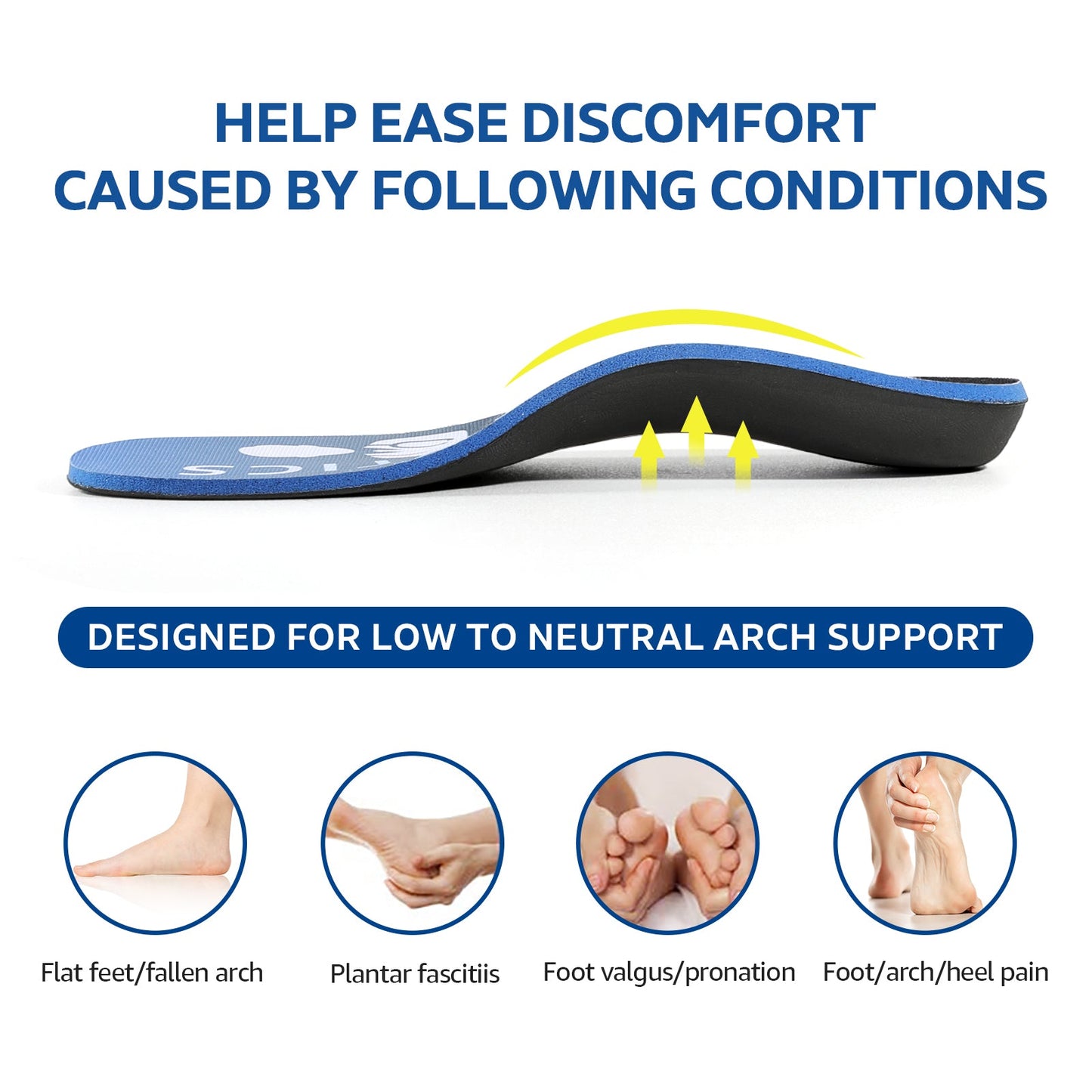 Orthotic Insoles Medium Arch Support