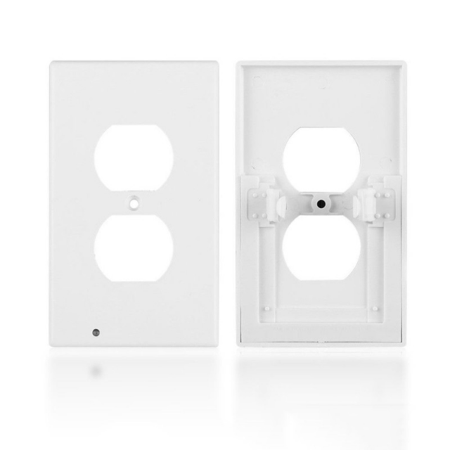 Double Wall Plug Socket LED Hallway Night Light Combo