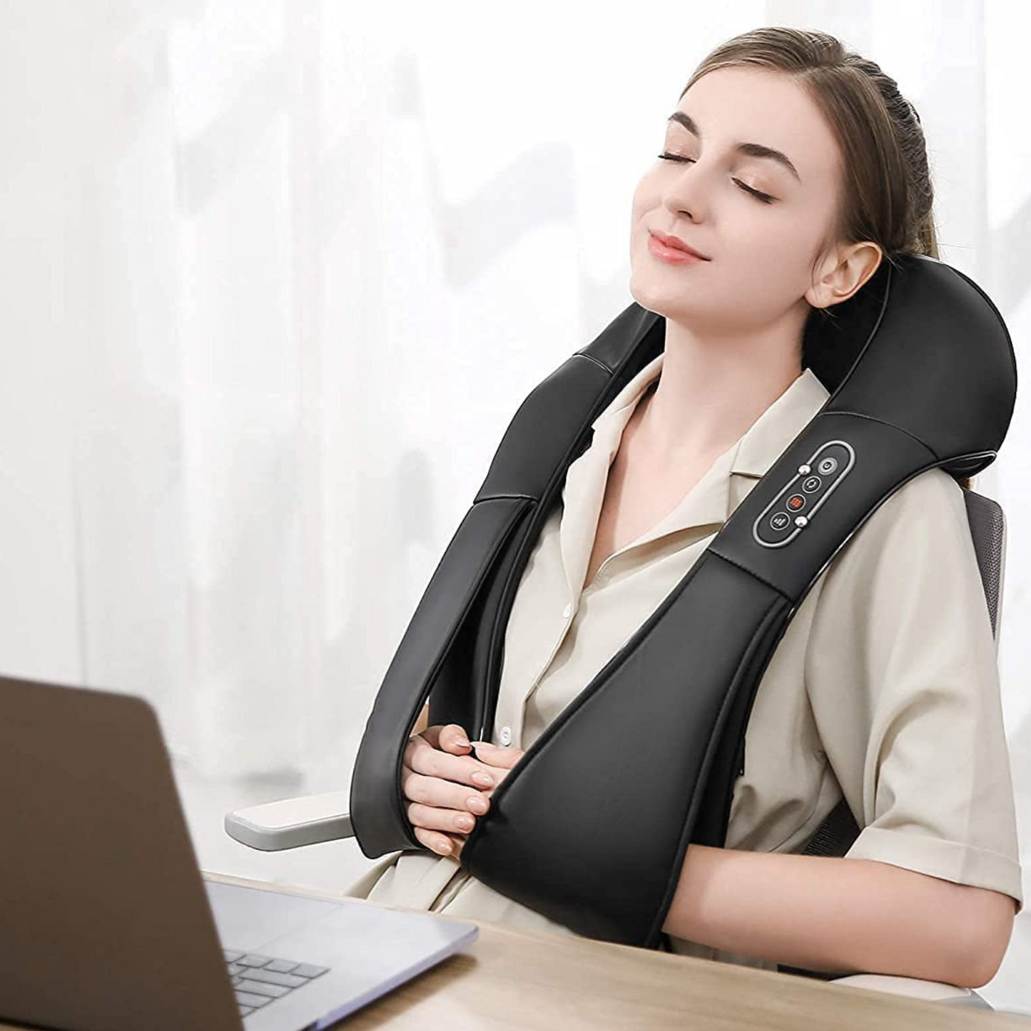 Heated Shiatsu Neck And Shoulder Deep Tissue Pressure Point Massager