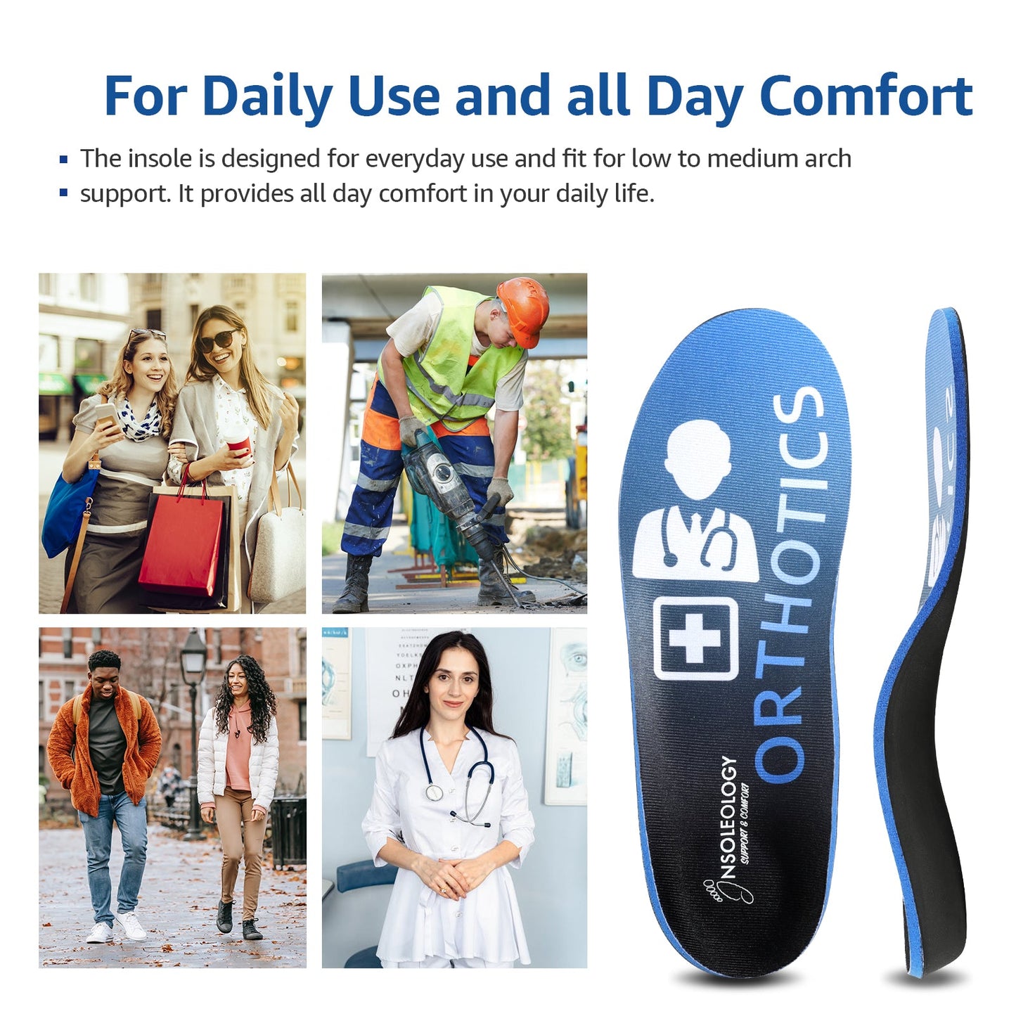 Orthotic Insoles Medium Arch Support