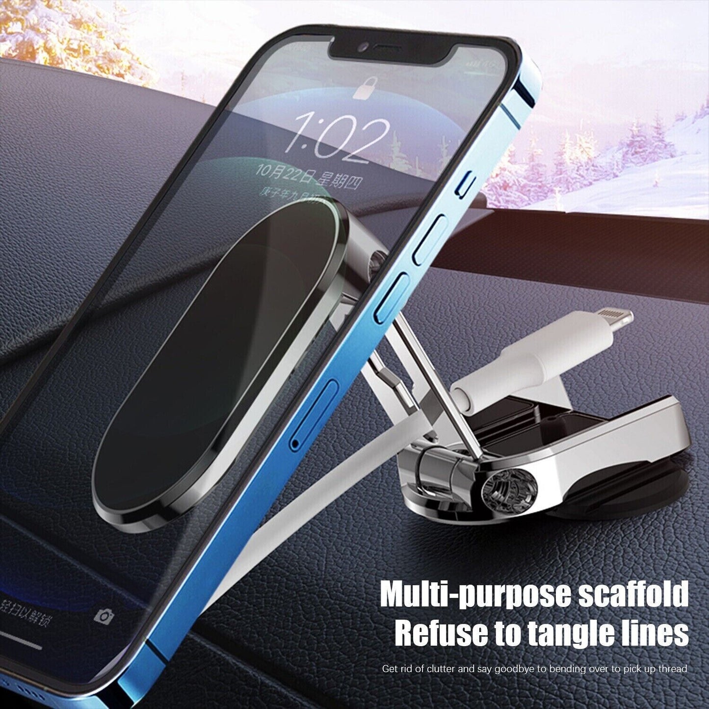 Folding Magnetic Car Phone Holder