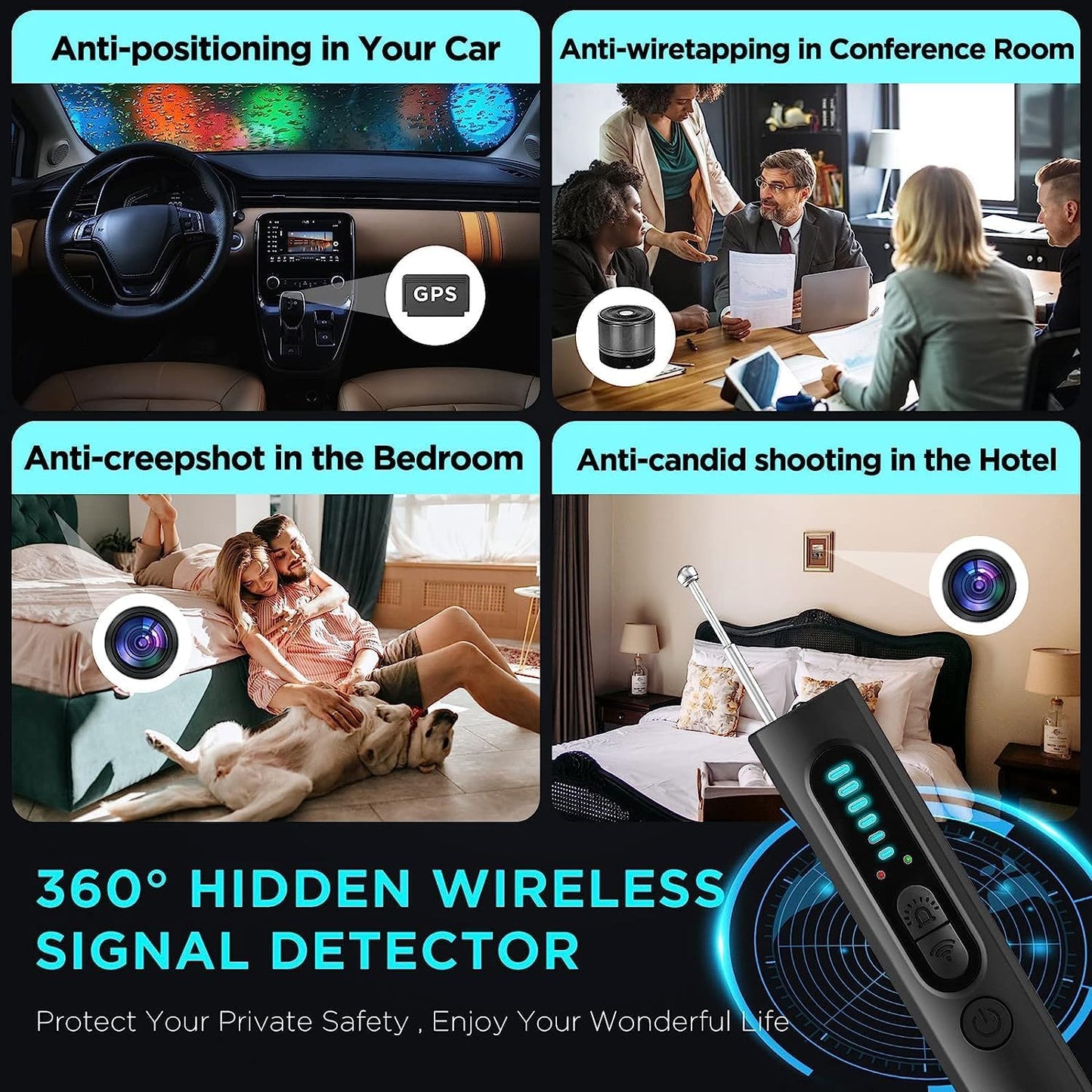Hidden Camera Detector (Military Grade, with built-in RF and GPS Tracking Detection)