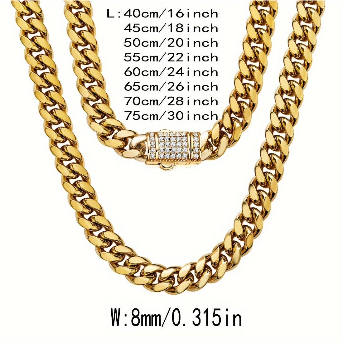 18K Gold-Plated Cuban Link Chain Necklace for Men – Bold, Stylish, and Durable