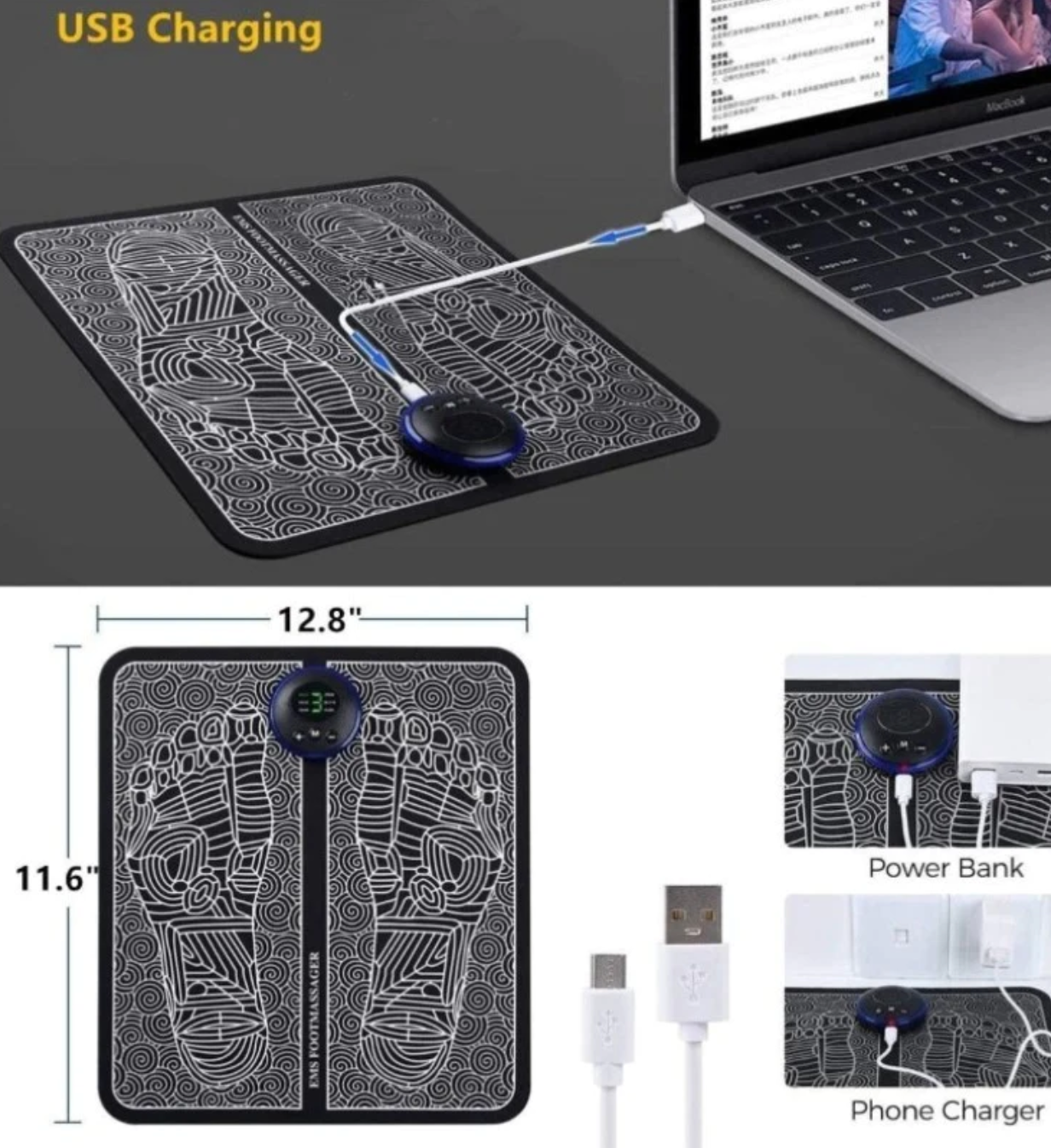 EMS Electric Foot Stimulation Massager USB Rechargeable & Foldable