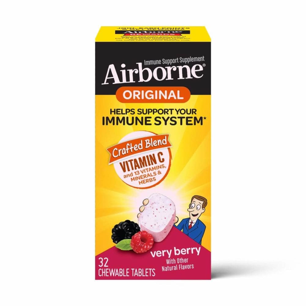 AIRBORNE Kids Immune Chew Berry, 32 tb (Case of 2)