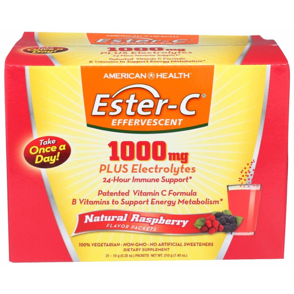 American Health Ester-C 1000Mg Effervescent Raspberry, 21 Ea