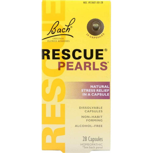 Bach Original Flower Remedies Rescue Pearls Natural Stress Relief In A Capsule, 28 Capsules (Case of 2)