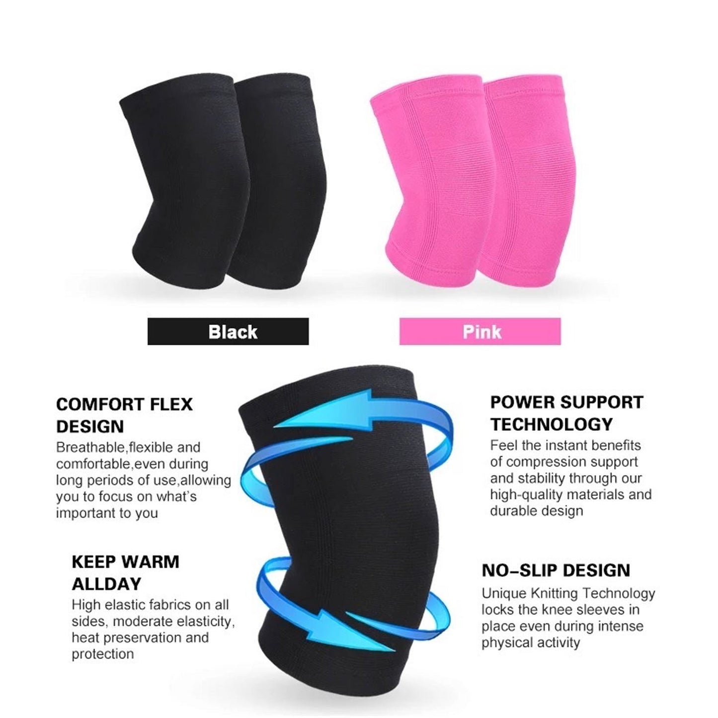 Knee Compression Sleeve - Knee Support Brace Reduce Pain And Pressure From Daily Activities