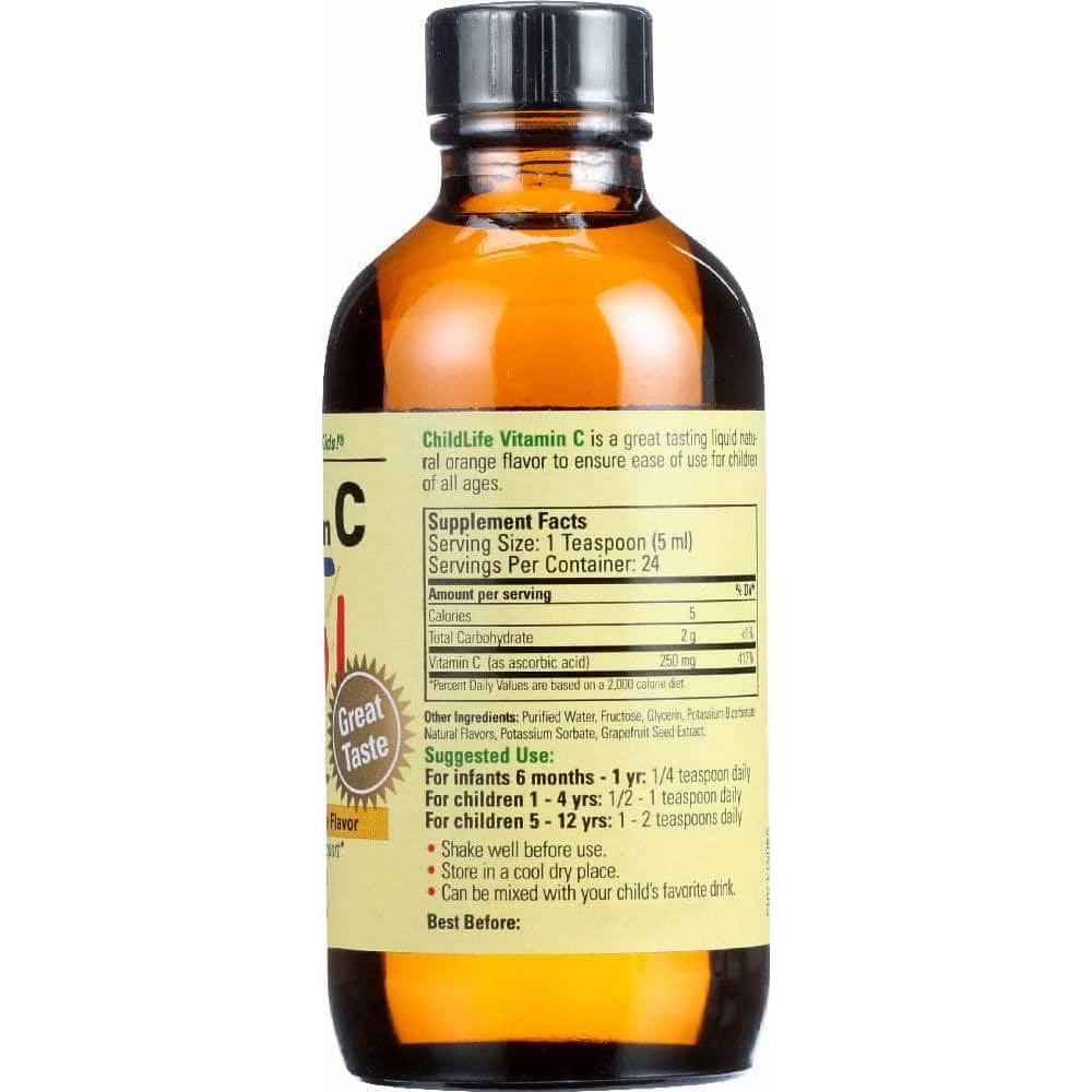 Childlife Essentials Liquid Vitamin C Orange Flavor, 4 Oz (Case of 3)