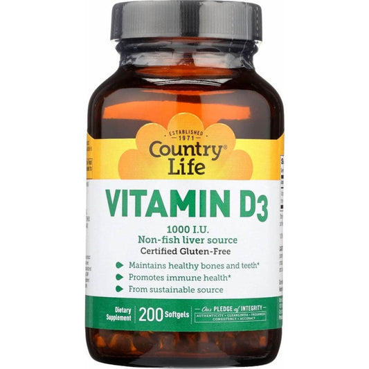 COUNTRY LIFE Vitamin D3 1000Iu, 200 sg