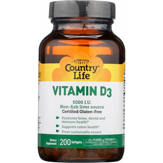 COUNTRY LIFE Vitamin D3 5000Iu, 200 sg