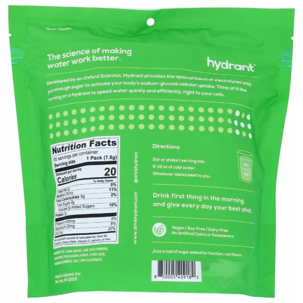 Hydrant Hydration Lime 30Pkt, 30 Ea