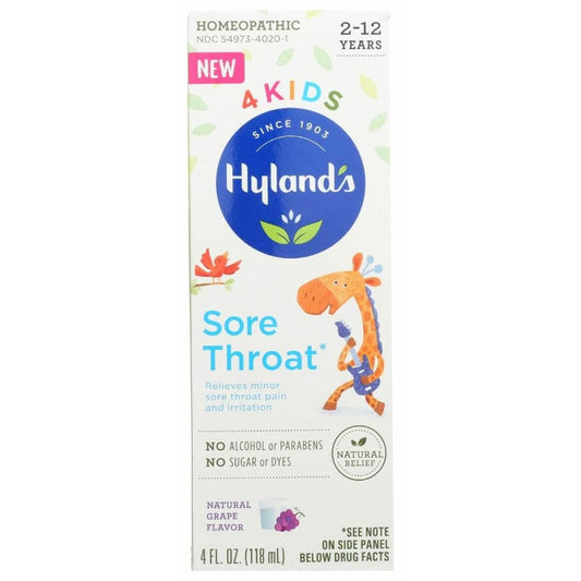 Hyland Kids Sore Throat Grape, 4 Fo (Case of 3)