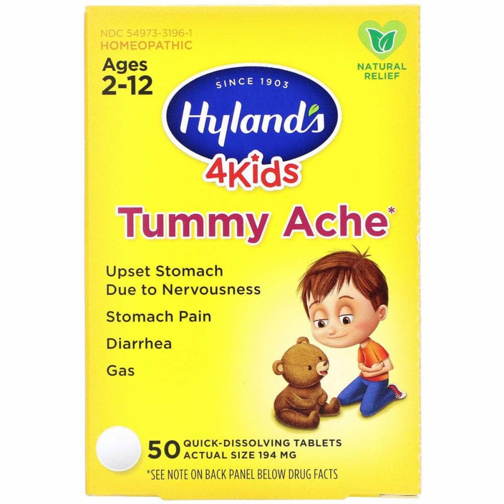 Hylands 4 Kids Tummy Ache, 50 Tb (Case of 3)