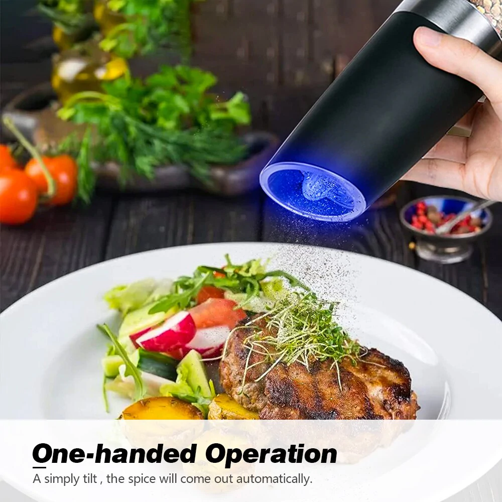 Electric Gravity Induction Salt & Pepper Grinder