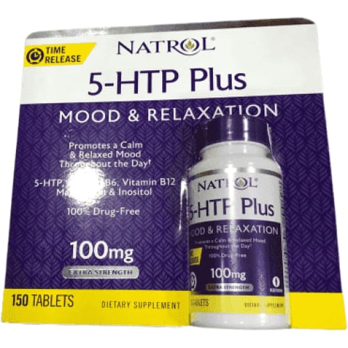 Natrol 5-HTP Plus Mood and Relaxation Enhancer, 100mg, 150 Time Release Tablets