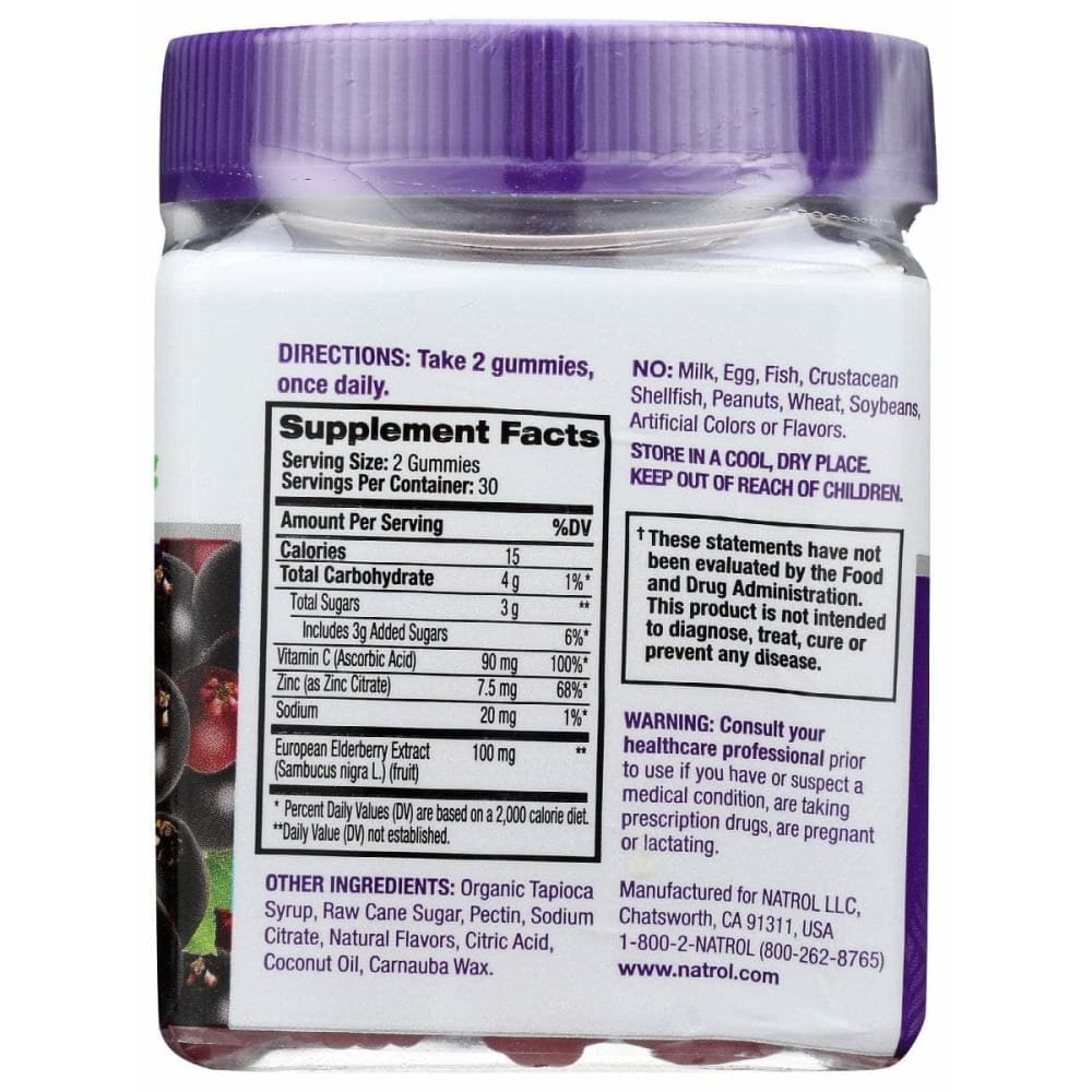 Natrol Elderberry Gummies 100Mg, 60 Pc