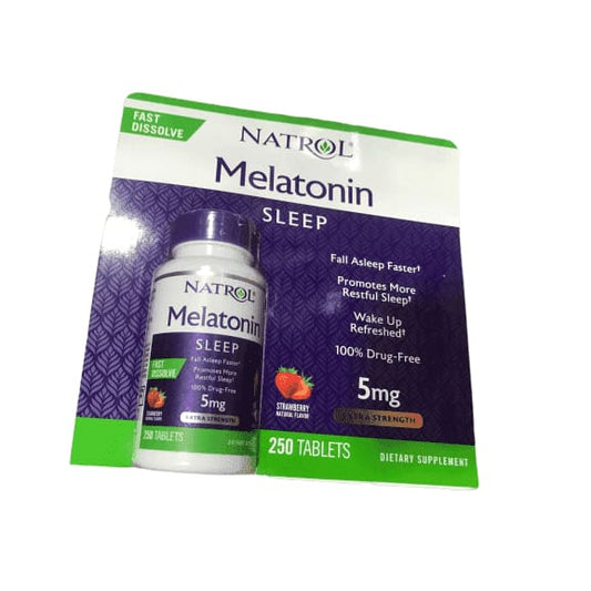 Natrol Melatonin Fast Dissolve Tablets, Strawberry Flavor, 5mg, 250 Count