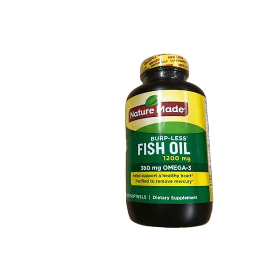 Nature Made 1,200mg Odorless Fish Oil Softgels with 360mg Omega-3, 250 ct.