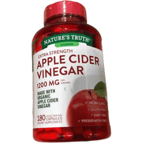 Nature's Truth Organic Apple Cider Vinegar Extra Strength 1200 MG - 180 Vegetarian Capsules