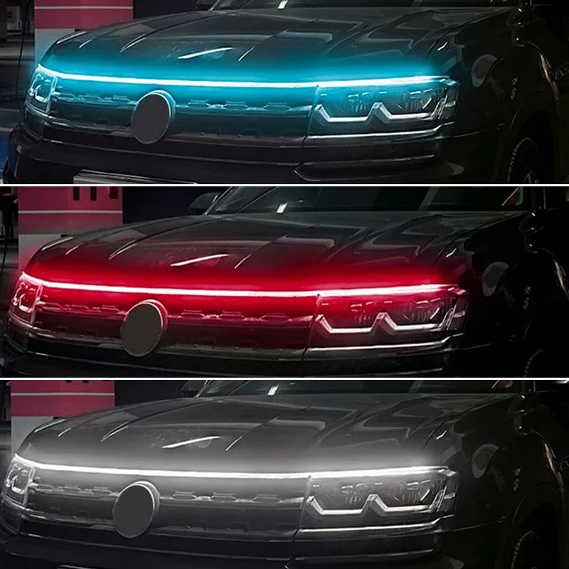 Dynamic Scan Start Up Hoodbeam Kit, Flexible Car Hood LED Strip Lights