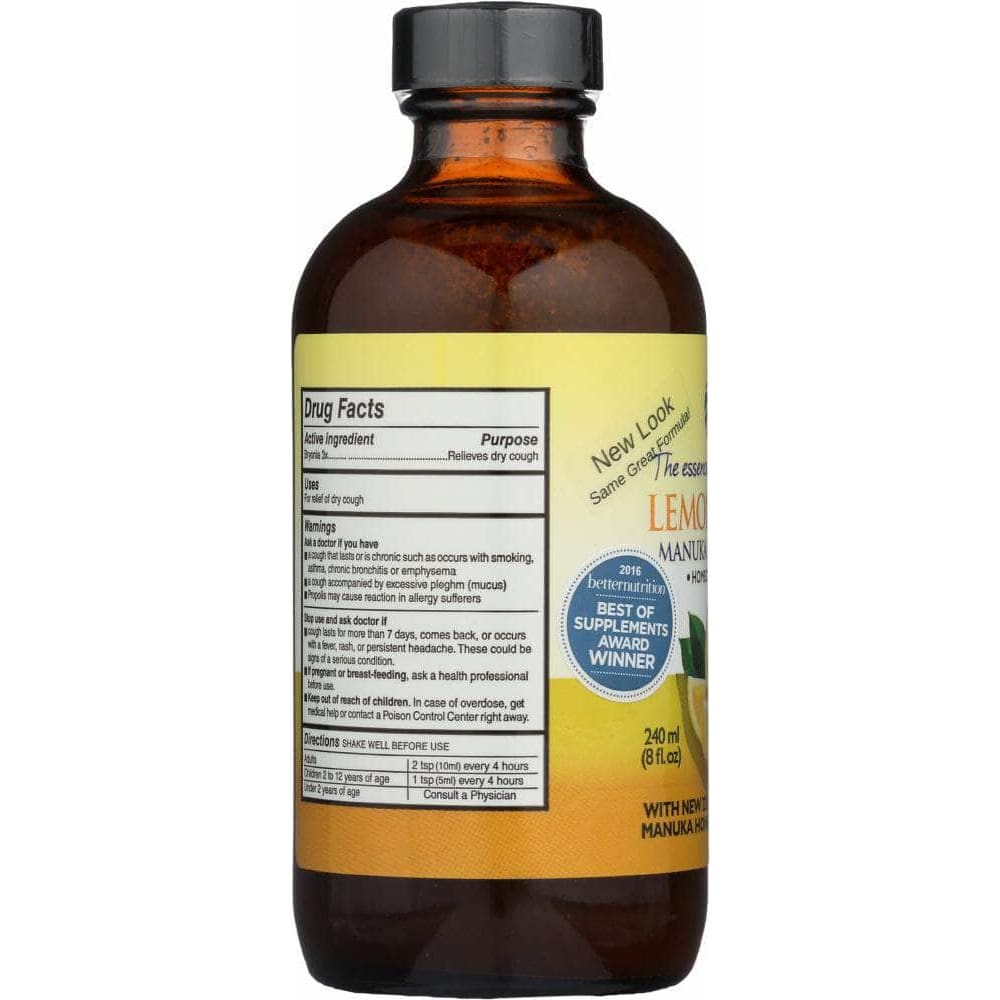 Pri Cough Elixir Lemon Manuka Honey, 8 Oz