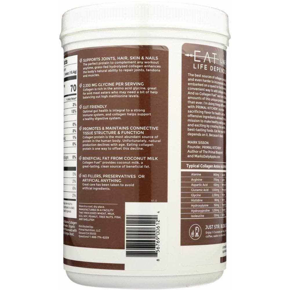 Primal Kitchen Collagen Fuel Chocolate Coconut, 13.9 Oz