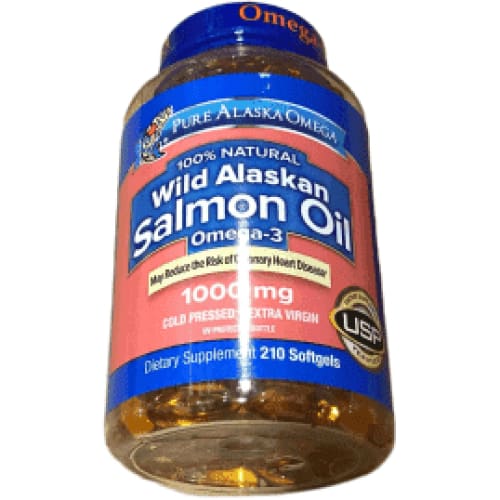 Pure Alaska Omega 100% Natural Wild Alaskan Salmon Oil 1000mg - 180 Softgels