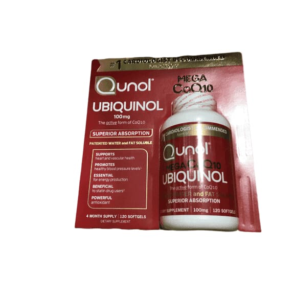 Qunol Mega Ubiquinol CoQ10 100mg, Antioxidant for Heart Support, 120 Softgels