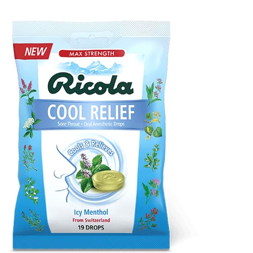 Ricola Cool Relief Icy Menthol Drops, 19 Pc (Case of 5)