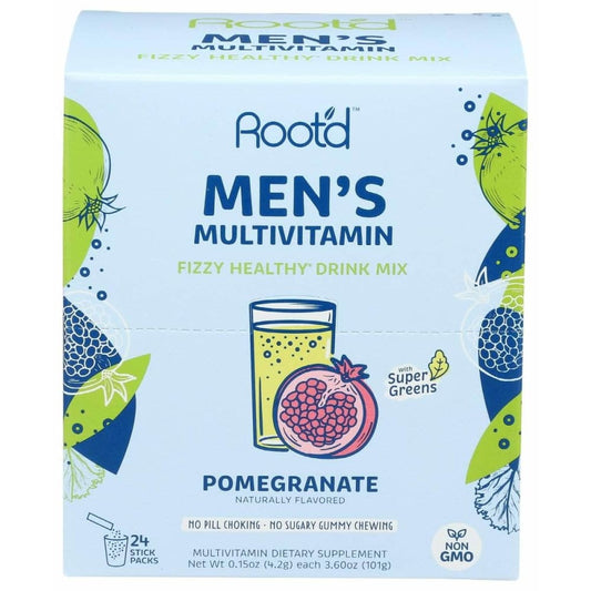 Rootd Men'S Multivitamin Fizzy Healthy Drink Mix, 24 Ea