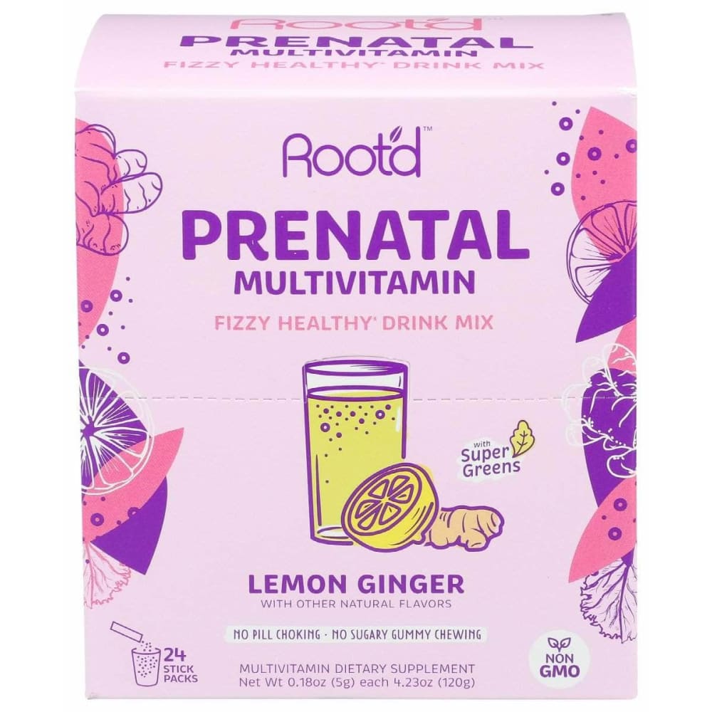 Rootd Prenatal Multivitamin Fizzy Healthy Drink Mix, 24 Ea