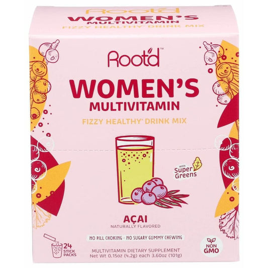 ROOTD Women Multivitamin Fizzy Healthy Drink Mix, 24 ea