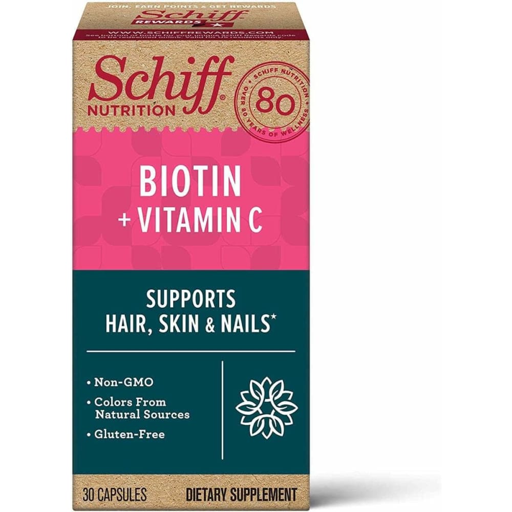 SCHIFF BIO FOODS Biotin Vitamin C, 30 cp