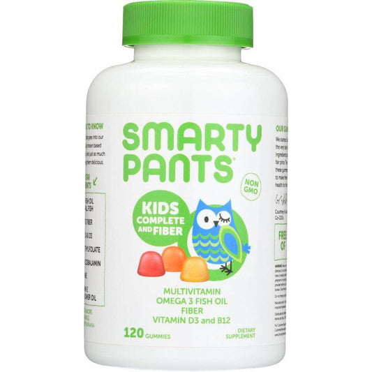 Smartypants Kids Fiber Complete With No Sugar Added Multi + Omega 3 + Vitamin D, 120 Gummies