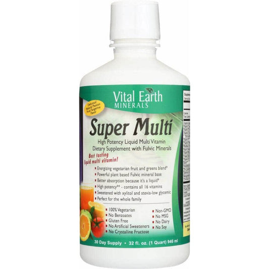 Vital Earth Minerals Super Multi Liquid Vitamins, 32 Oz