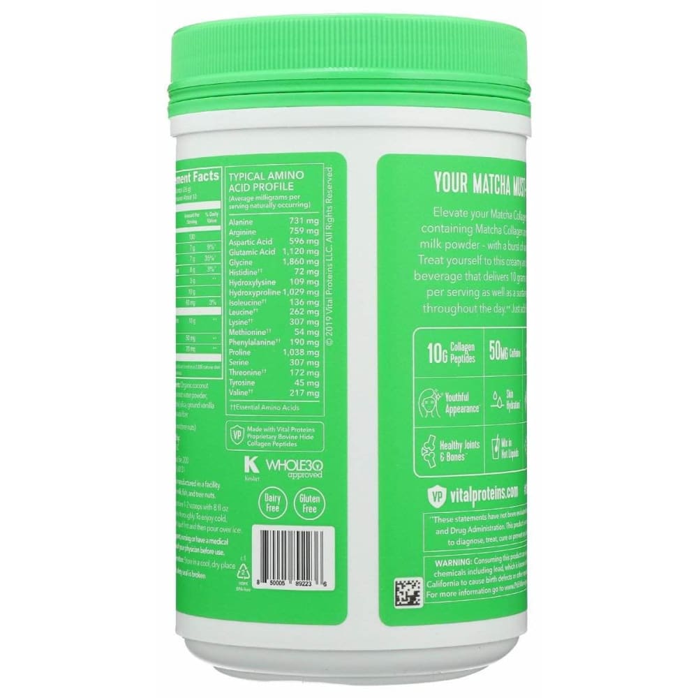 Vital Proteins Collagen Matcha Latte Vnl, 9.3 Oz