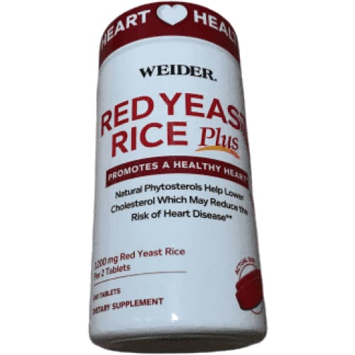 Weider Red Yeast Rice Plus with Phytosterols 1200 mg per 2 Tablets - 240 Tablets