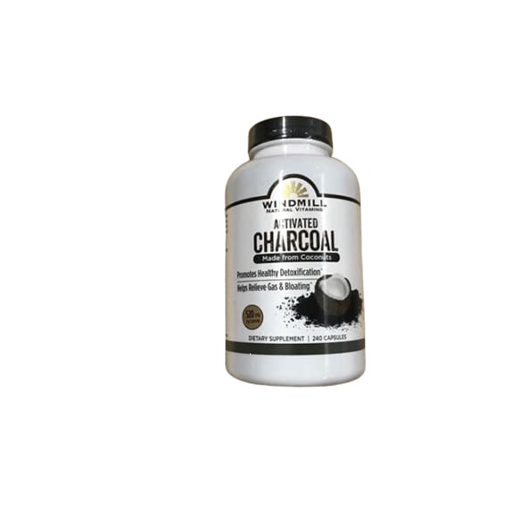 Windmill Activated Charcoal Dietary Supplement Capsules, 240 ct.