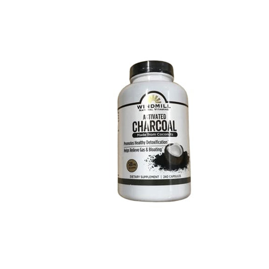 Windmill Activated Charcoal Dietary Supplement Capsules, 240 ct.