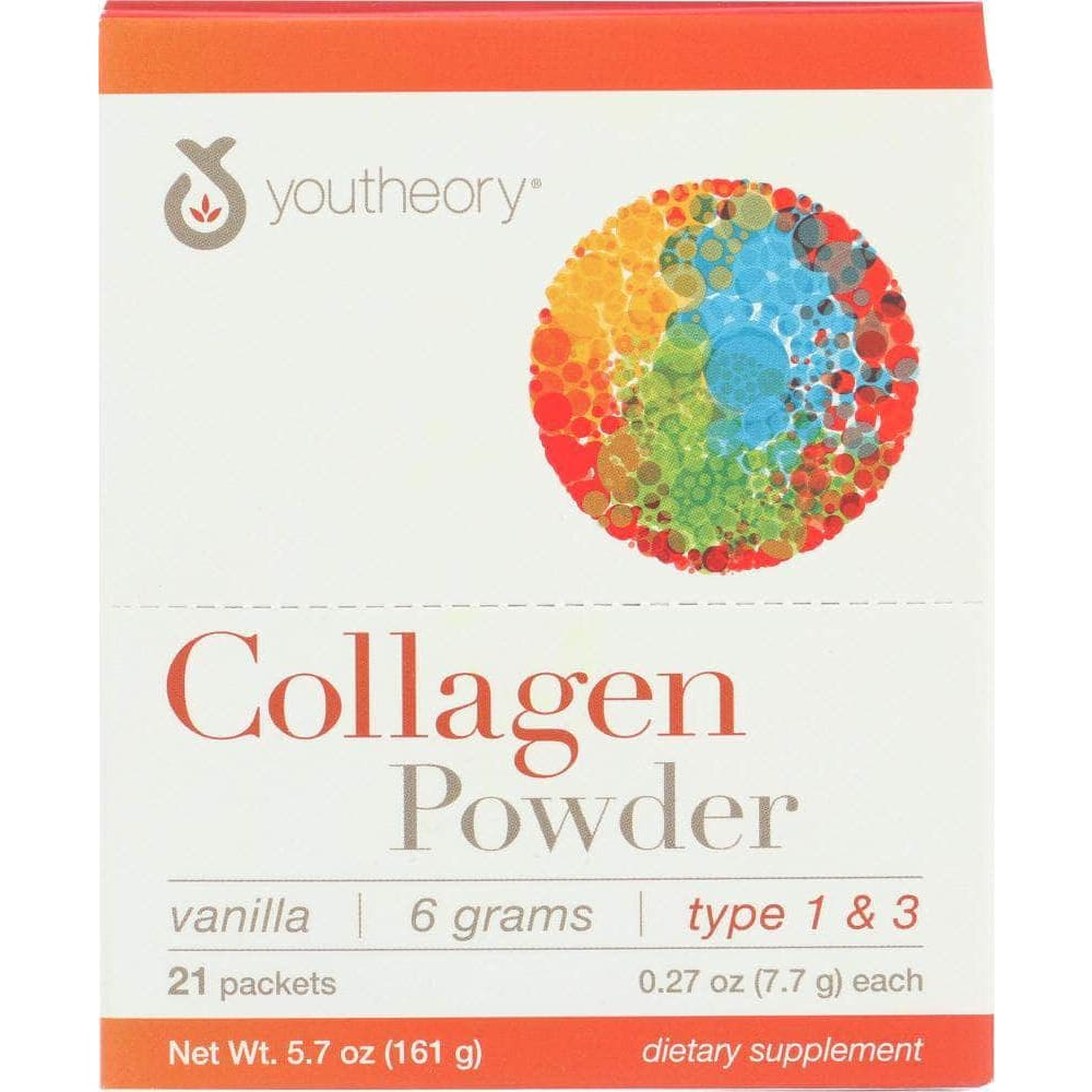 Youtheory Collagen Powder Vanilla 21 Packets, 5.7 Oz