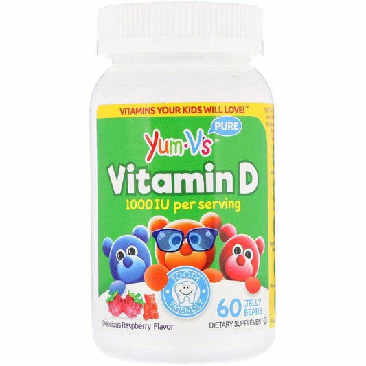 Yum-Vs Vitamin D Delicious Raspberry Flavor, 60 Pc (Case of 2)