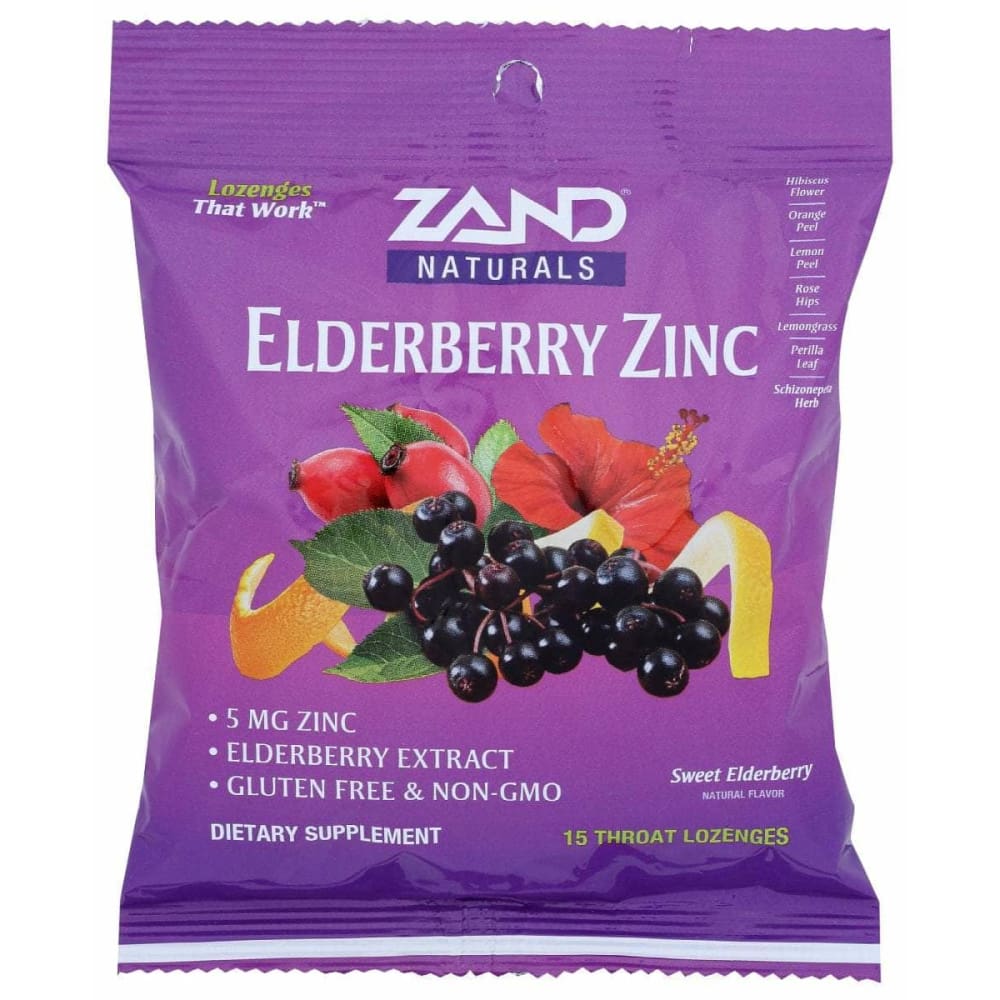 ZAND Lozenges Herbal Eldrbry Zinc, 15 pc (Case of 4)